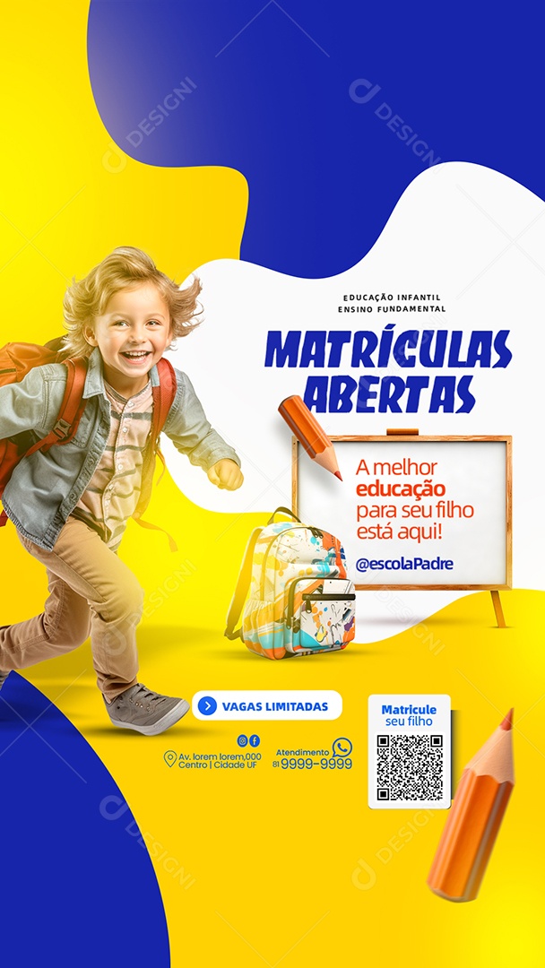 Social Media Story A Melhor Educação Para Seu Filho PSD Editável