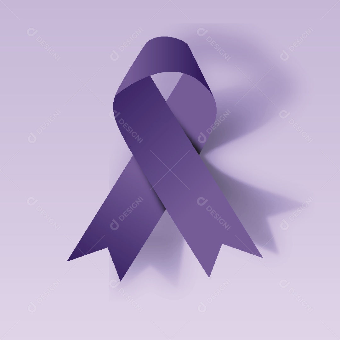 Fita Roxa de Conscientização de Fevereiro Roxo Ilustração Vetor EPS