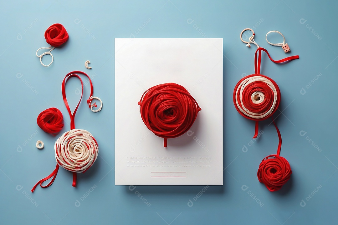 Modelo de plano de fundo do dia do Martisor para mídias sociais