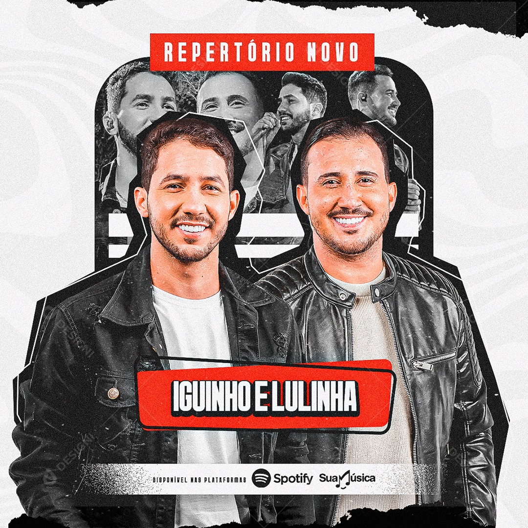 Flyer Iguinho e Lulinha Repertório Novo Social Media PSD Editável