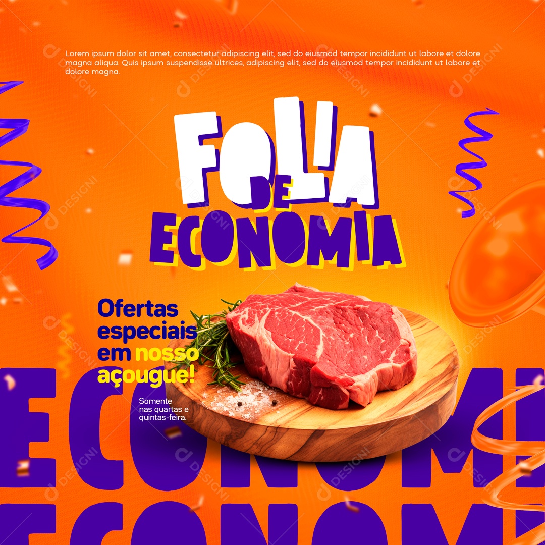 Social Media Folia De Economia Ofertas Especiais Açougue PSD Editável