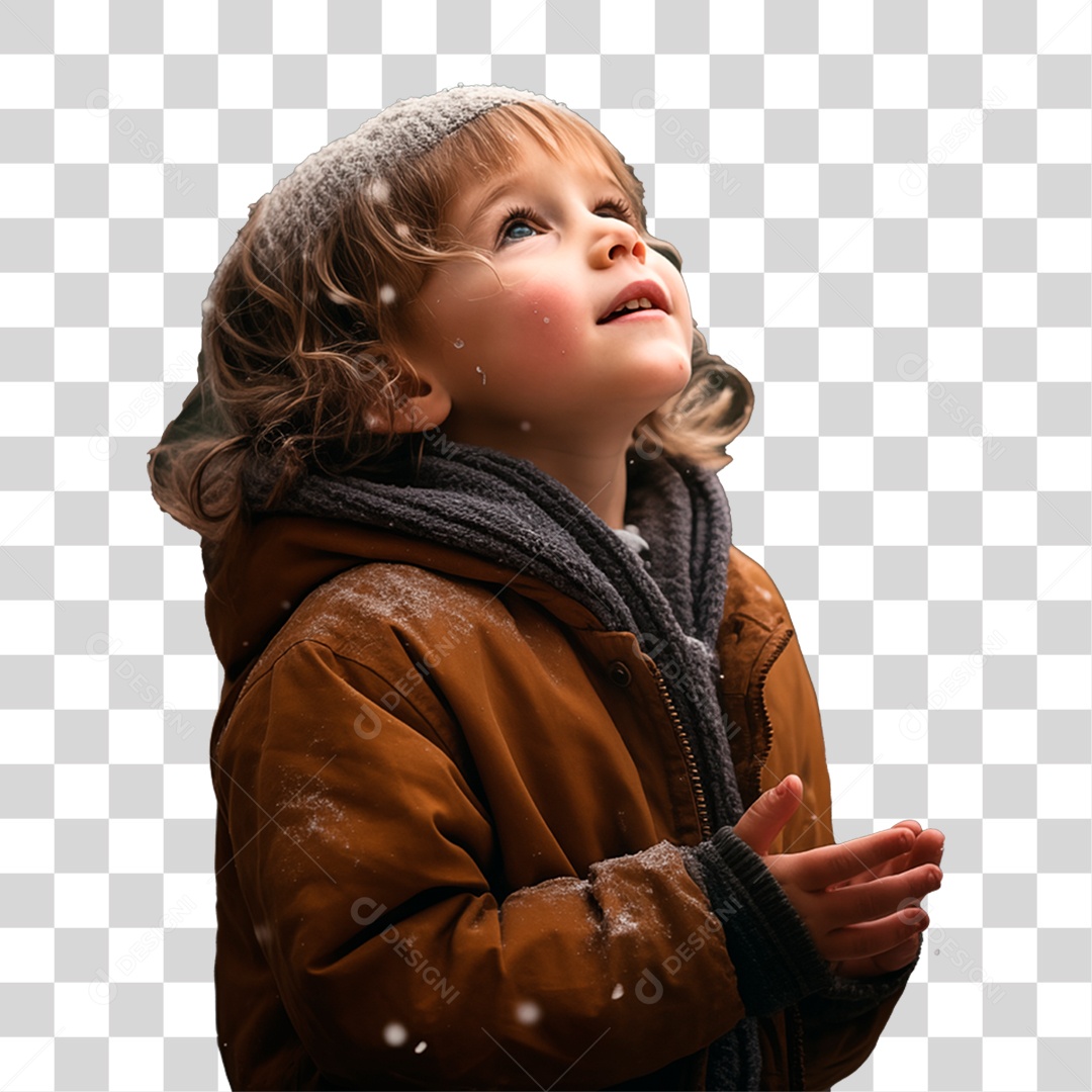 Criança Brincando com a Neve PNG Transparente