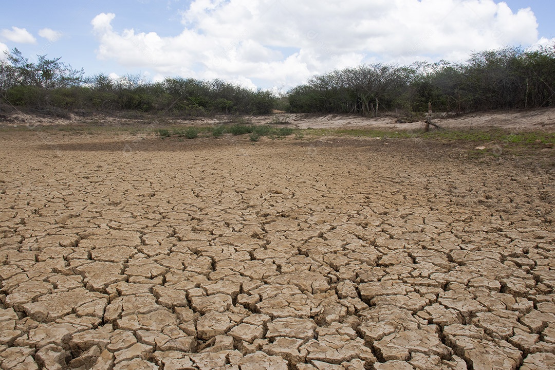 Lagoa seca no sertão nordestino