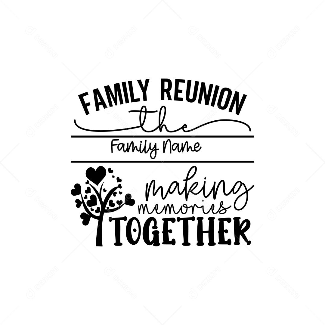 Lettering Reunião de Família Vetor PNG + EPS