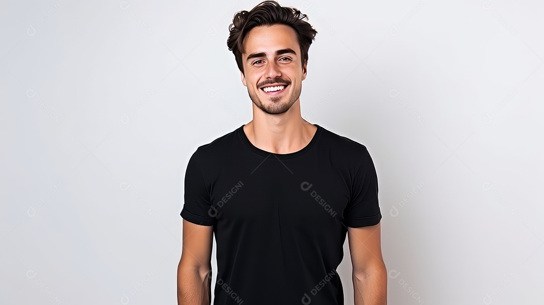 Retrato de um jovem de camiseta preta