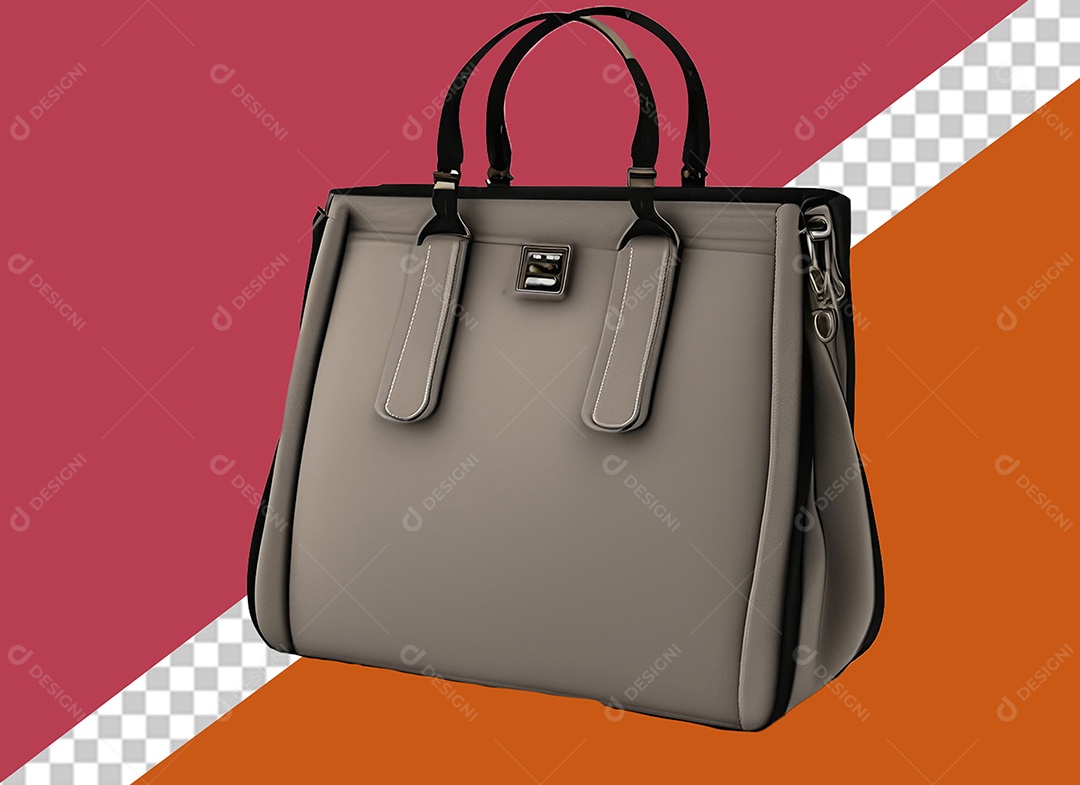 Bolsa de Grife Elemento 3D Cinza para Composição PSD