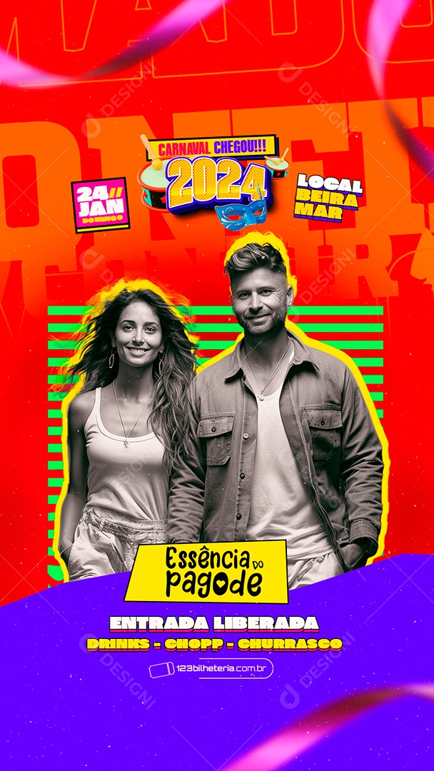 Story Flyer Carnaval Essência Do Pagode Carnaval Chegou Social Media PSD Editável