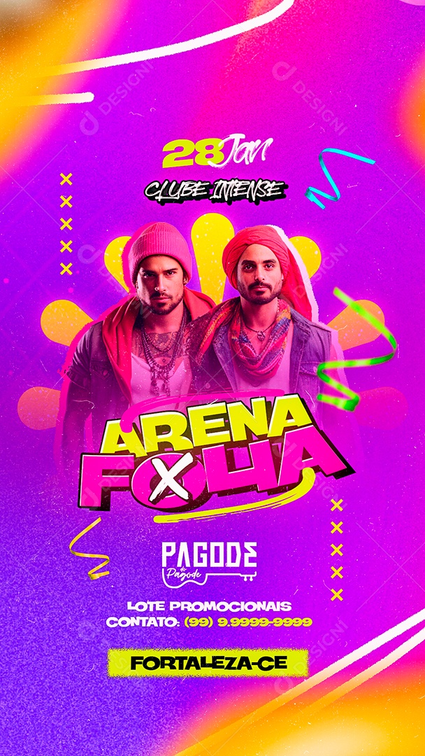 Story Flyer Carnaval Arena Folia Pagode do Pagode Social Media PSD Editável