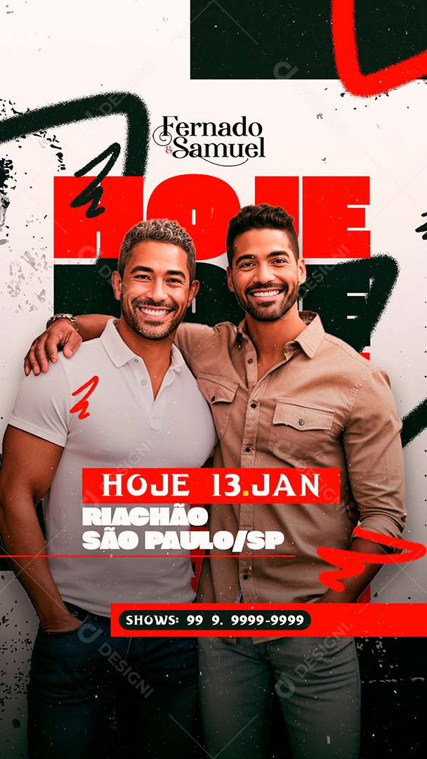 Story Flyer Fernado & Samuel Hoje Show Social Media PSD Editável