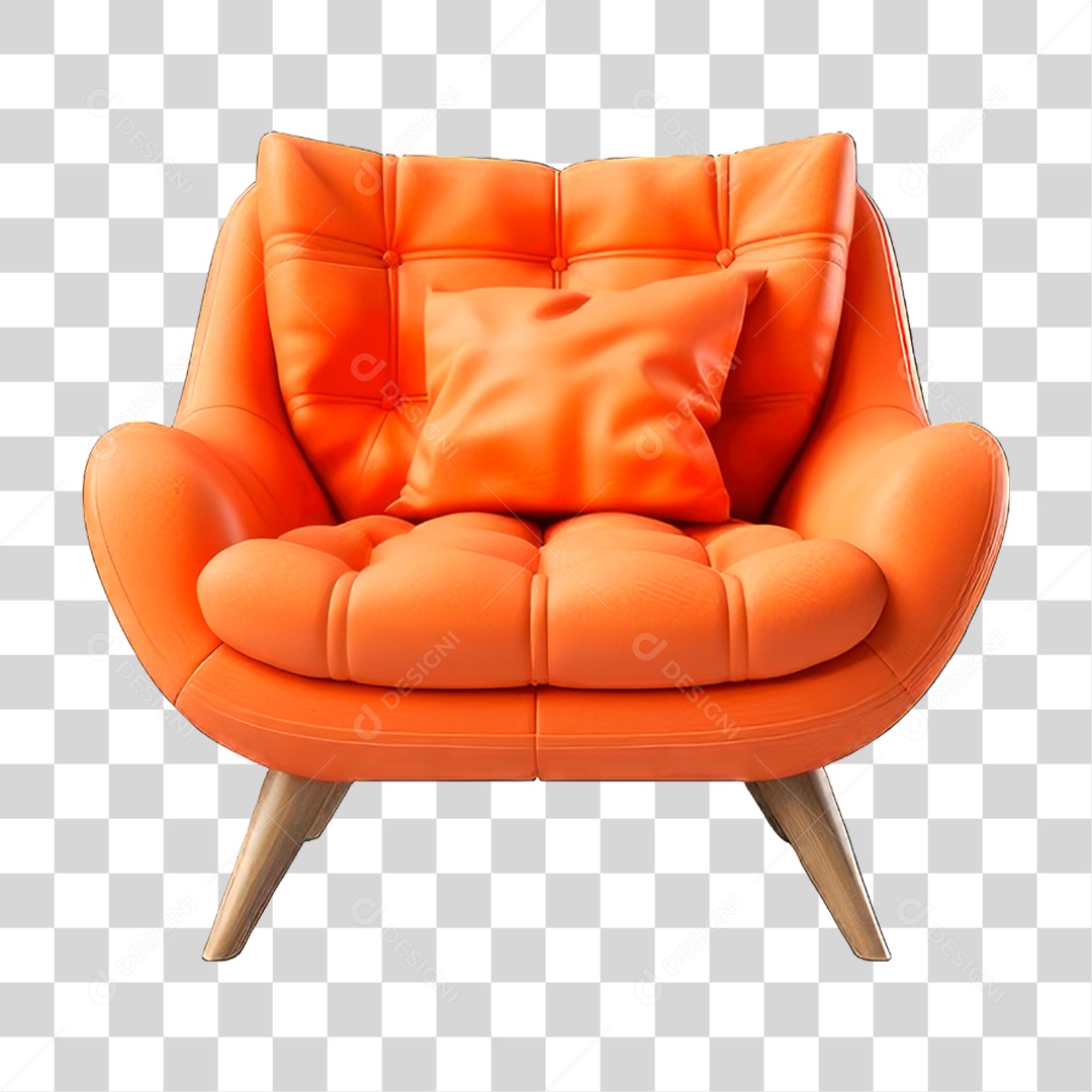 Poltrona Laranja PNG Transparente
