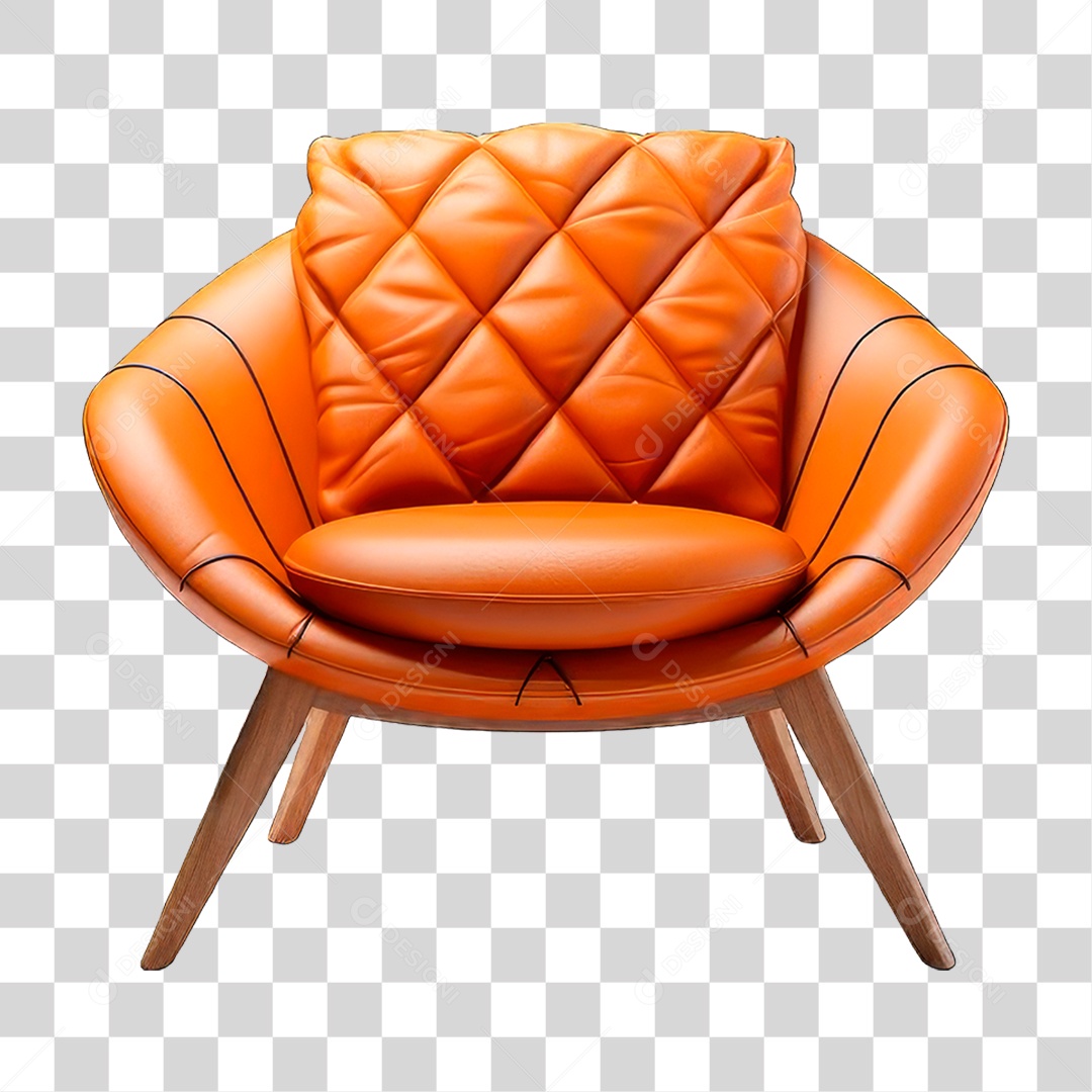 Poltrona Laranja PNG Transparente