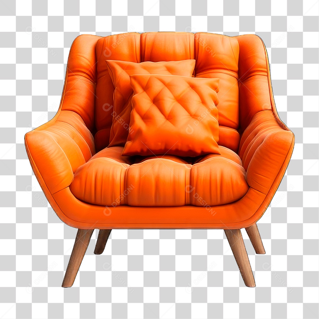 Poltrona Laranja PNG Transparente