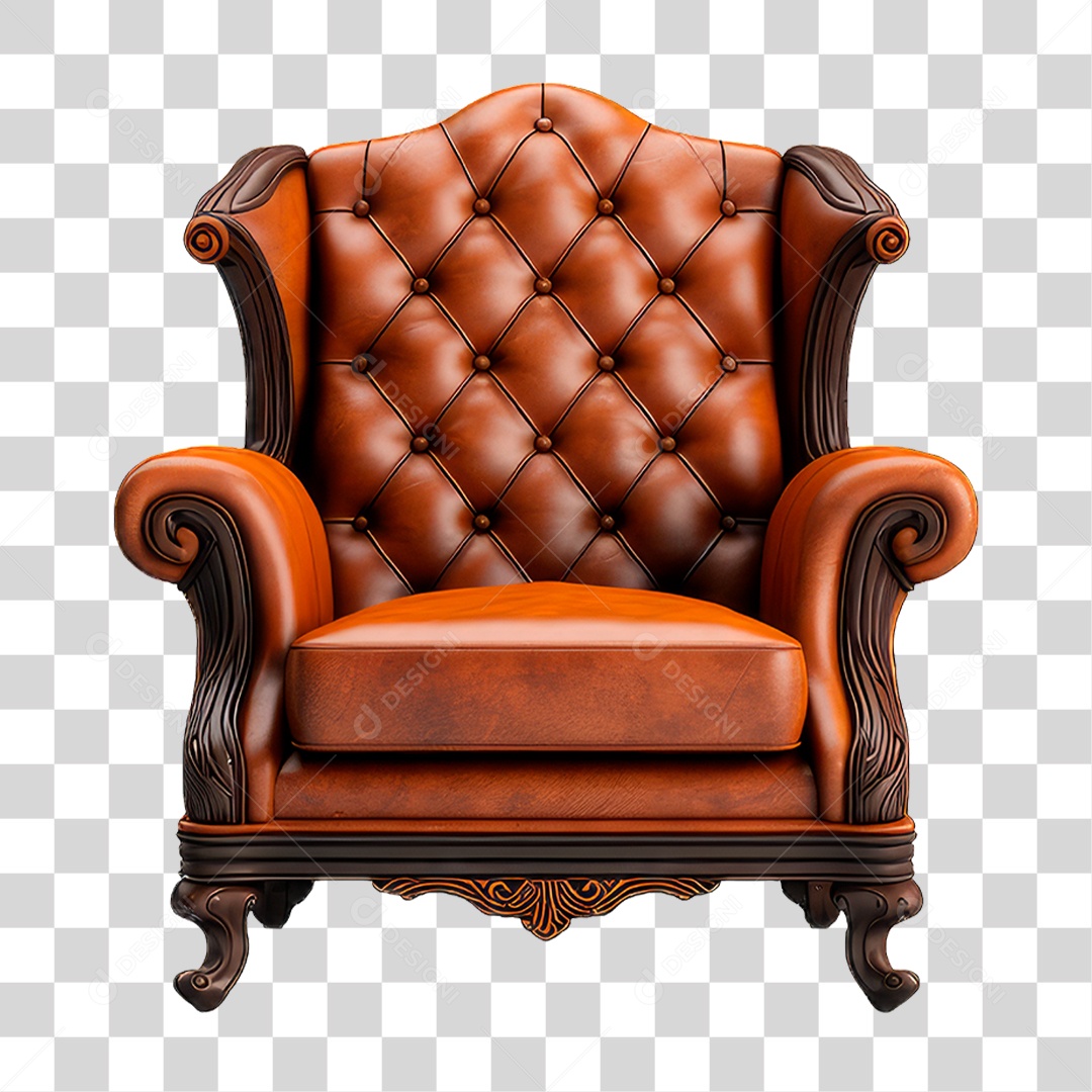 Poltrona de Couro PNG Transparente