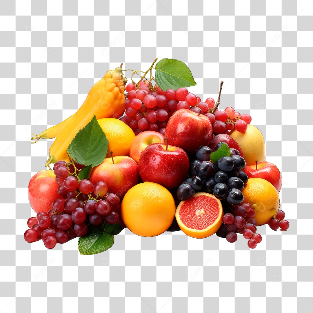 Monte de Frutas PNG Transparente