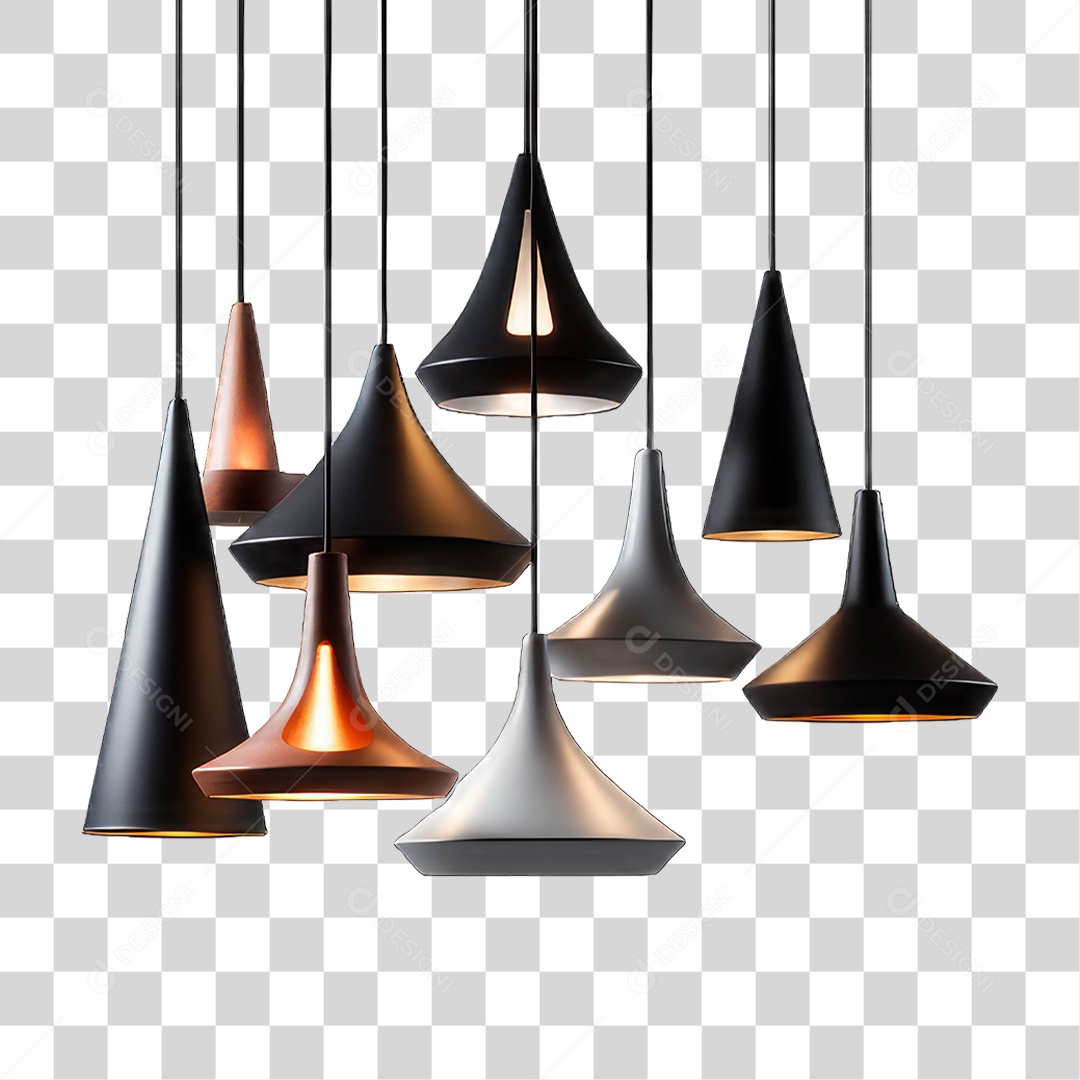 Lustre Metálico PNG Transparente