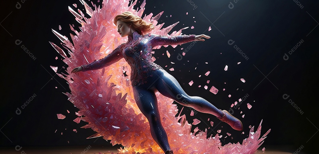 Conceito do dia da mulher escultura em forma feminina feita de quartzo rosa