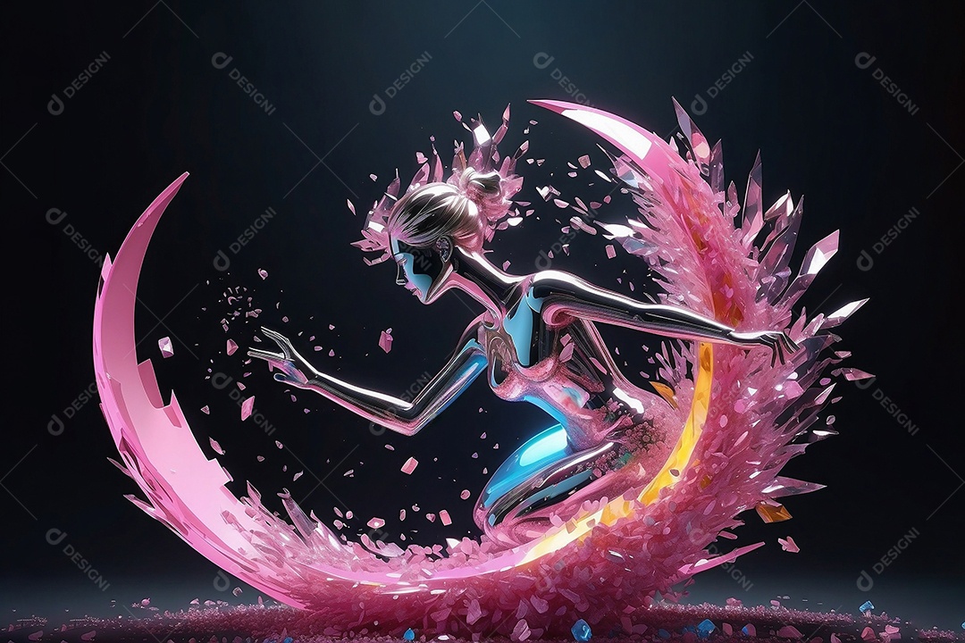 Conceito do dia da mulher escultura em forma feminina feita de quartzo rosa