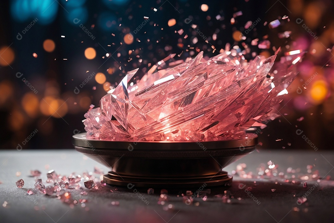 Uma escultura em forma feminina feita de quartzo rosa