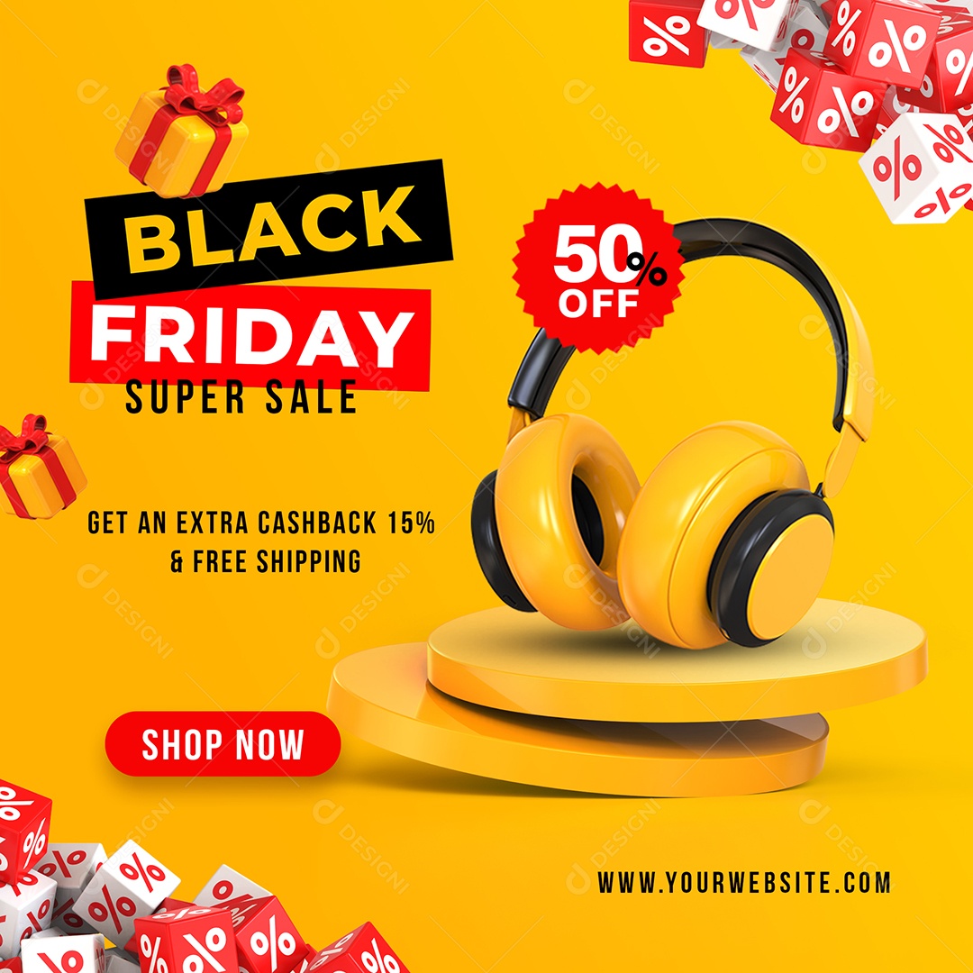 Social Media Black Friday Super Sale PSD Editável