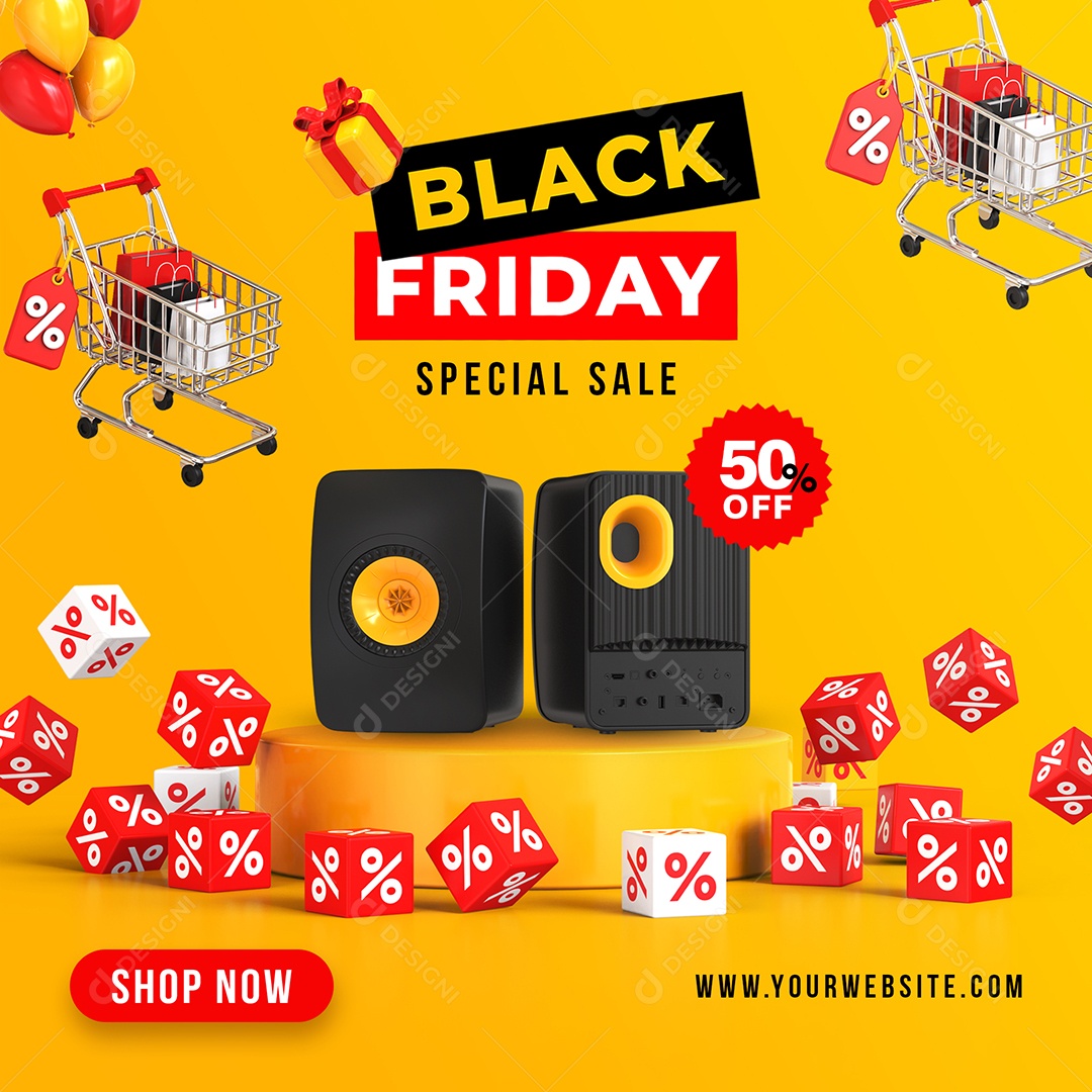 Social Media Black Friday Super Sale PSD Editável