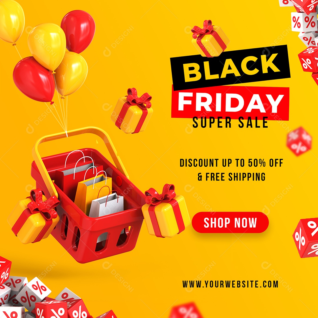 Social Media Black Friday Super Sale PSD Editável