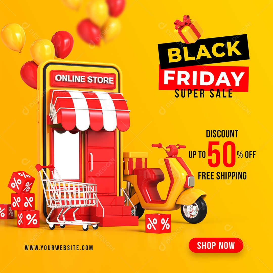 Social Media Black Friday Super Sale PSD Editável