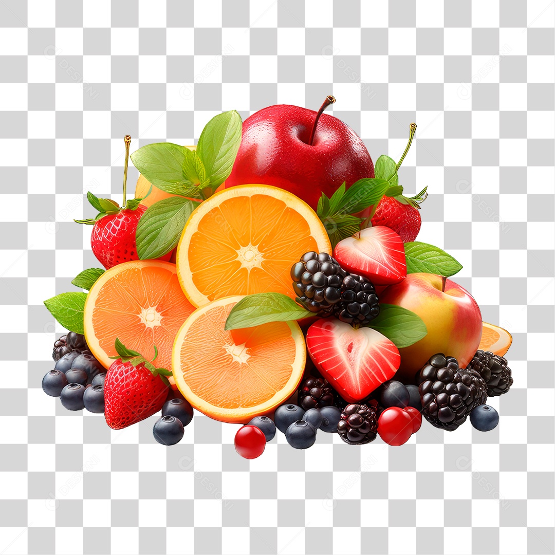 Frutas Maçãs Morangos PNG Transparente