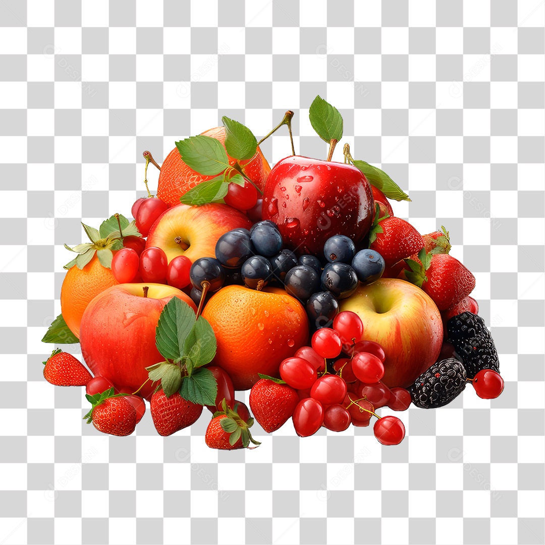 Frutas Maçãs Morangos PNG Transparente