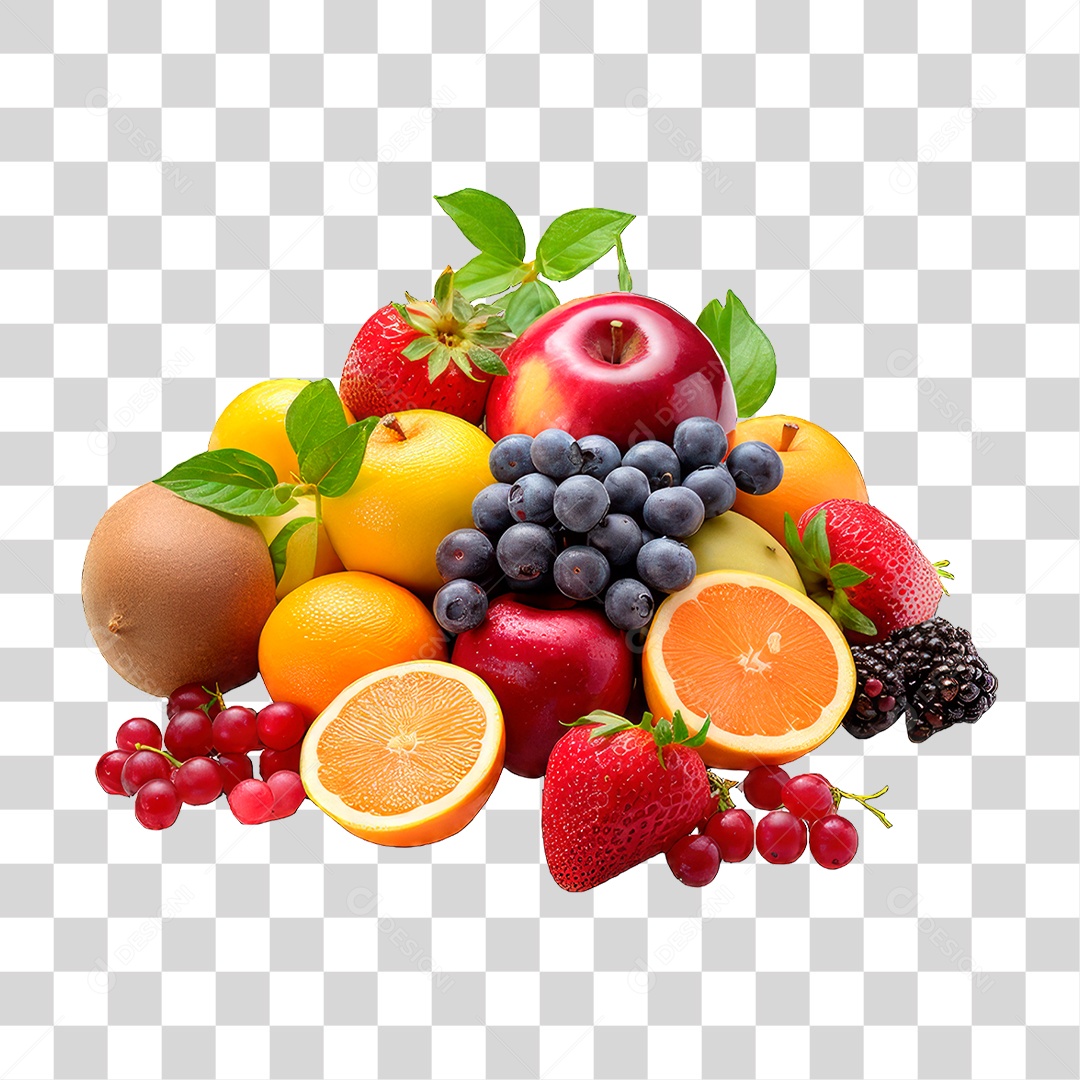 Frutas Maçãs Morangos PNG Transparente