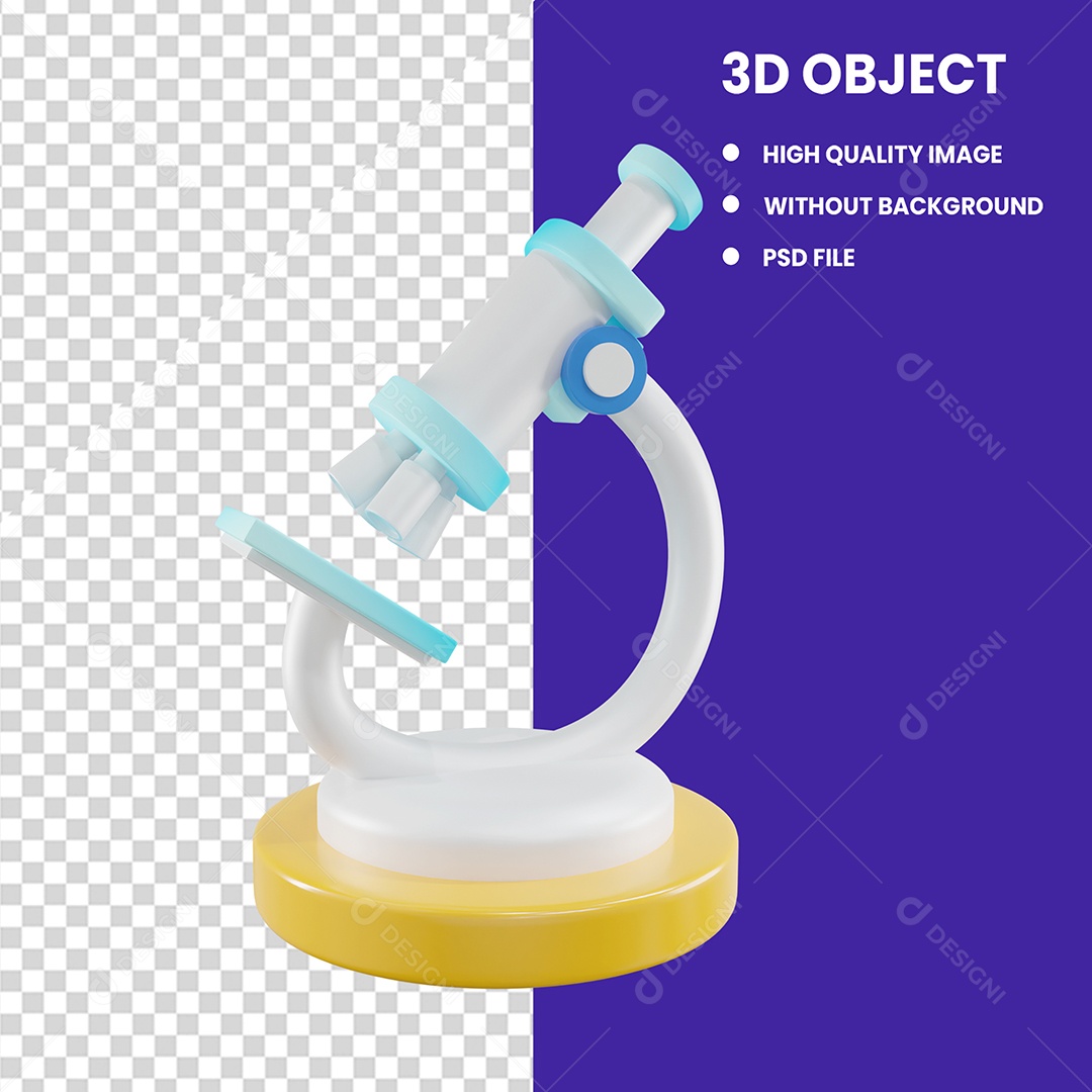 Elemento 3D Microscópio para Composição PSD Editável