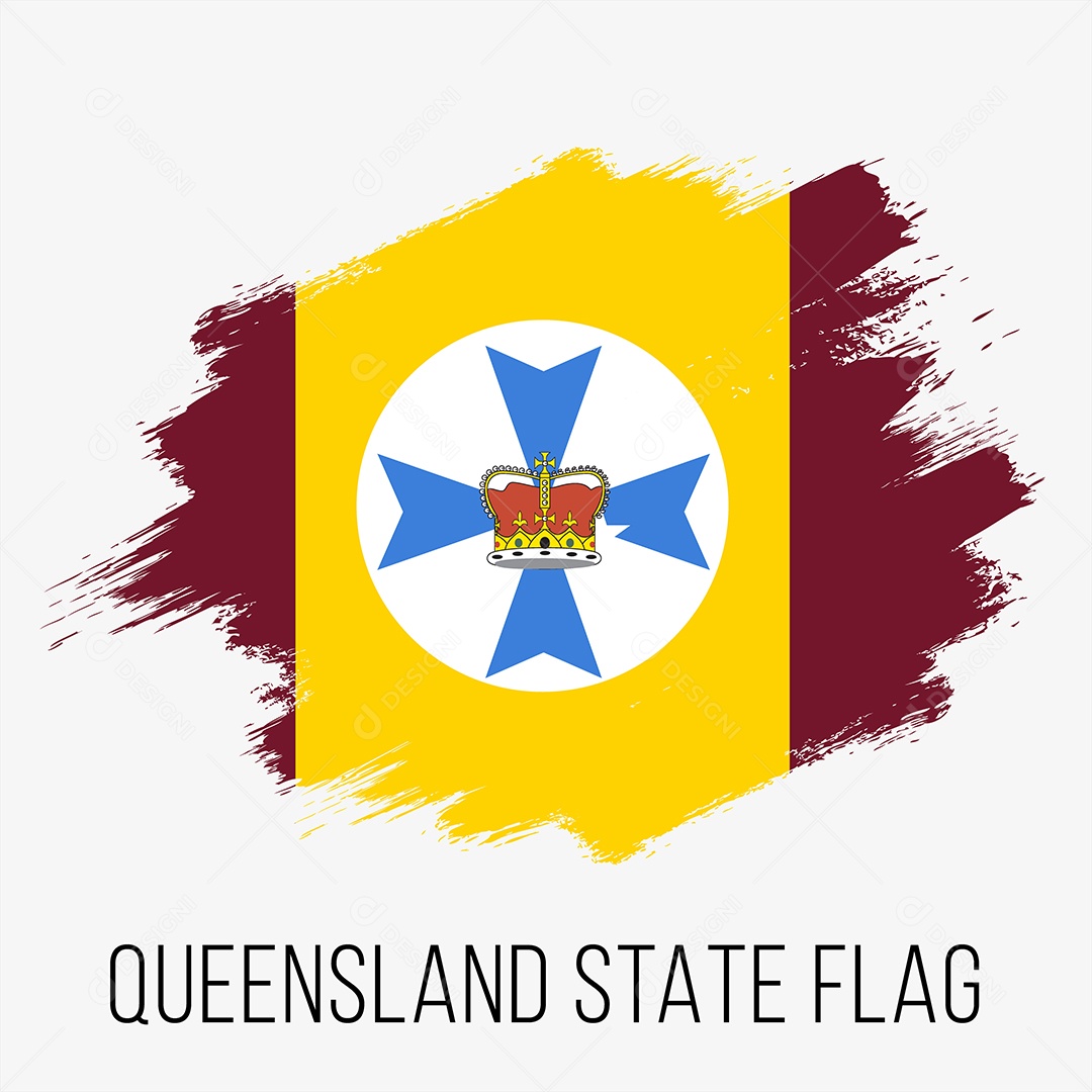 Bandeira do Estado de Queensland da Austrália Vetor EPS