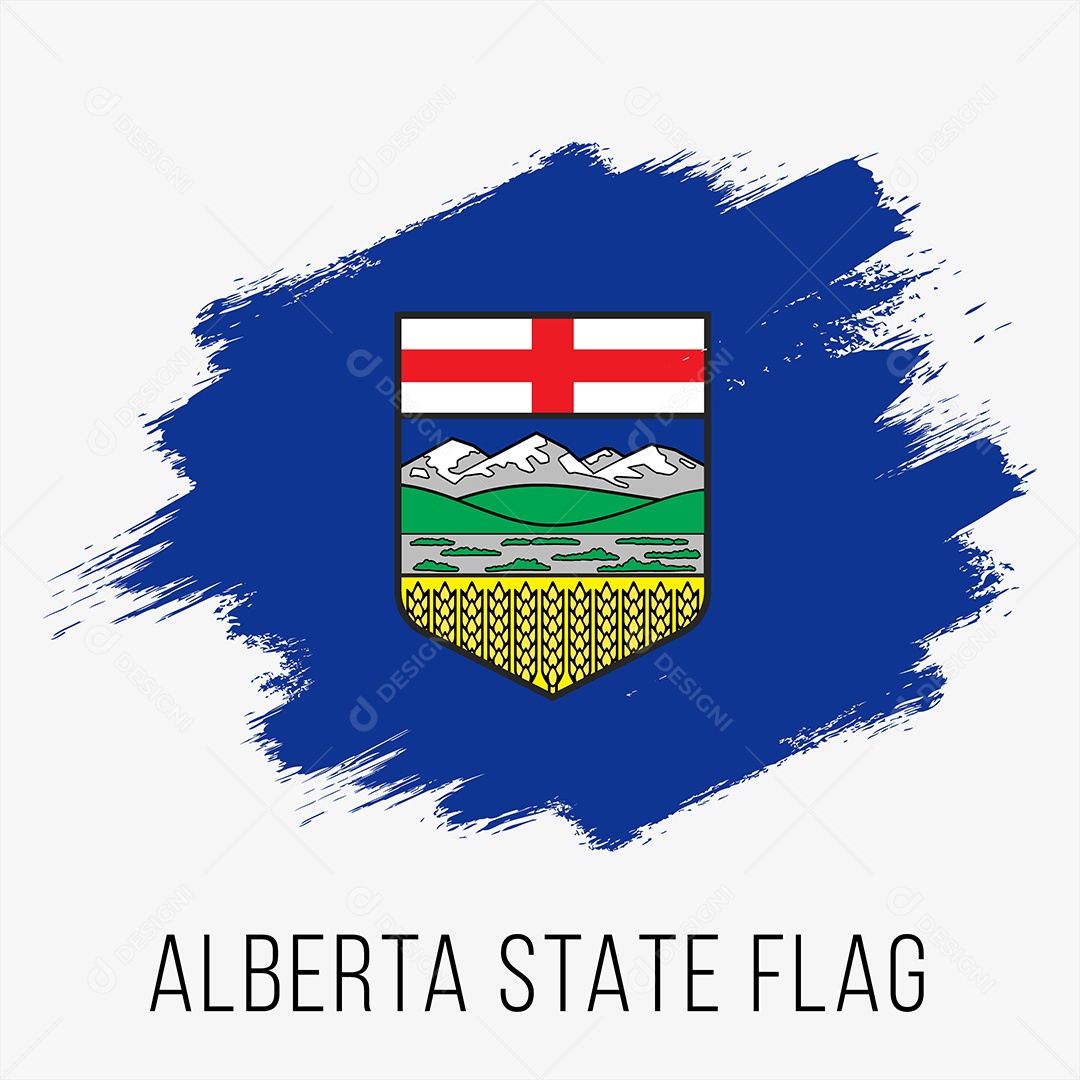 Bandeira do Estado de Alberta no Canada Vetor EPS