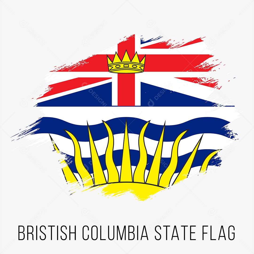 Bandeira do Estado da Colúmbia Britânica no Canada Vetor EPS