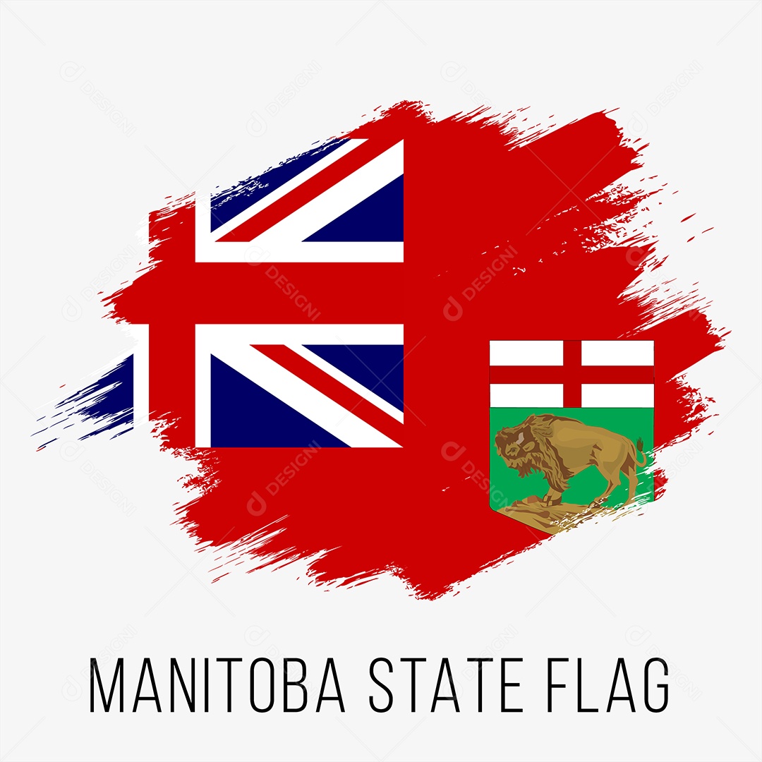 Bandeira do Estado de Manitoba no Canada Vetor EPS