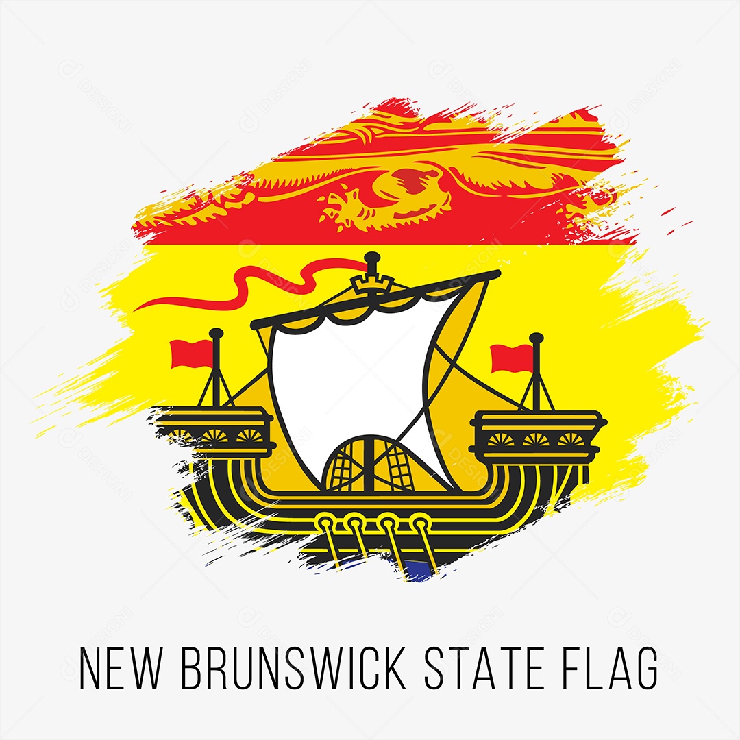 Bandeira do Estado de Nova Brunswick no Canada Vetor EPS