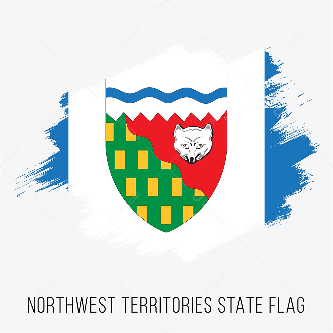 Bandeira do Estado dos Territórios do Noroeste no Canada Vetor EPS
