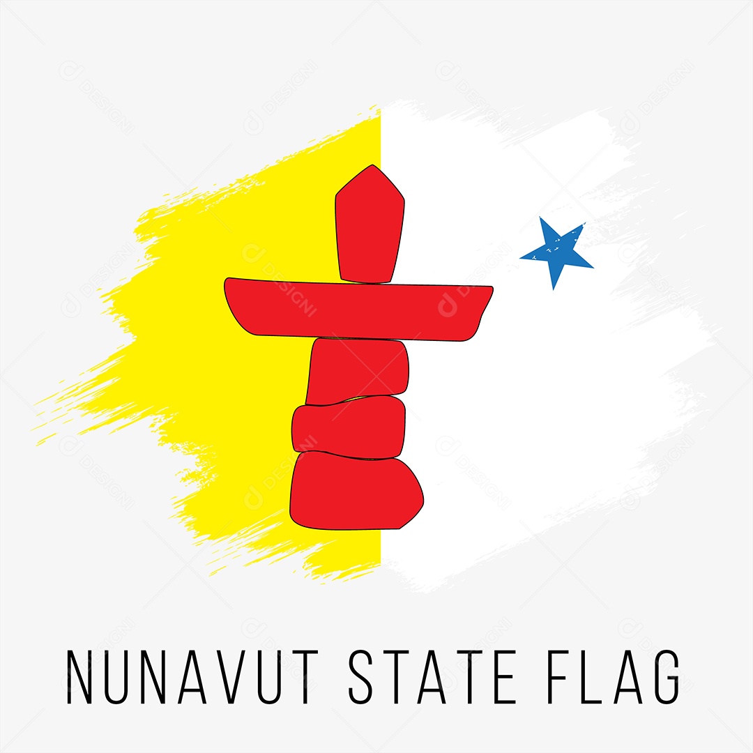Bandeira do Estado de Nunavut no Canada Vetor EPS