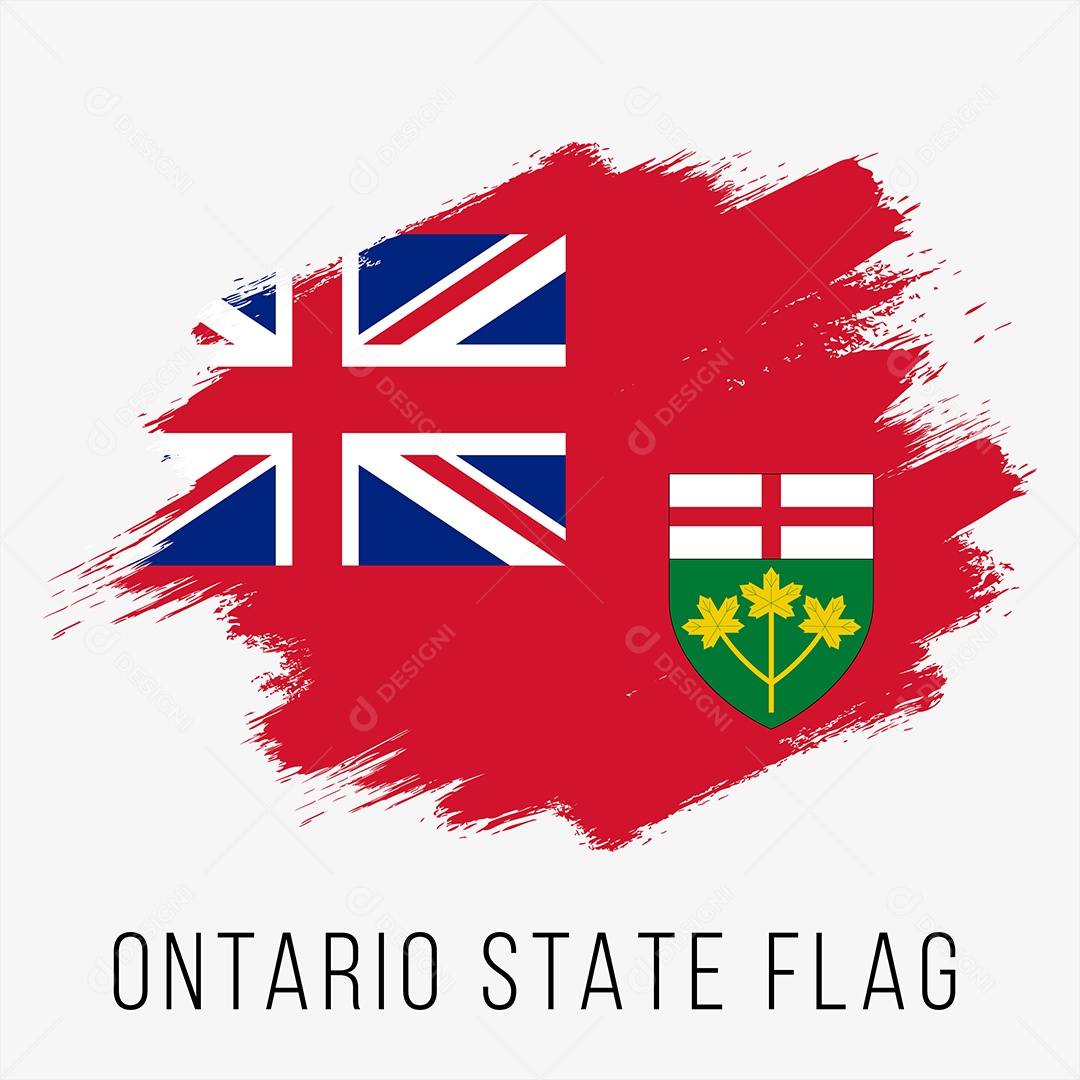 Bandeira do Estado de Ontário no Canada Vetor EPS