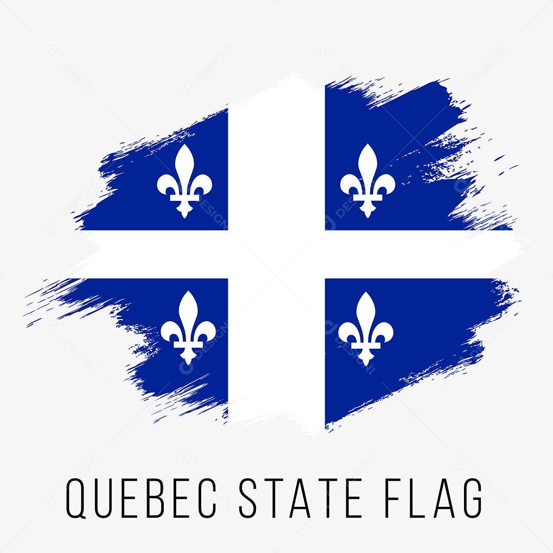 Bandeira do Estado de Quebec no Canada Vetor EPS