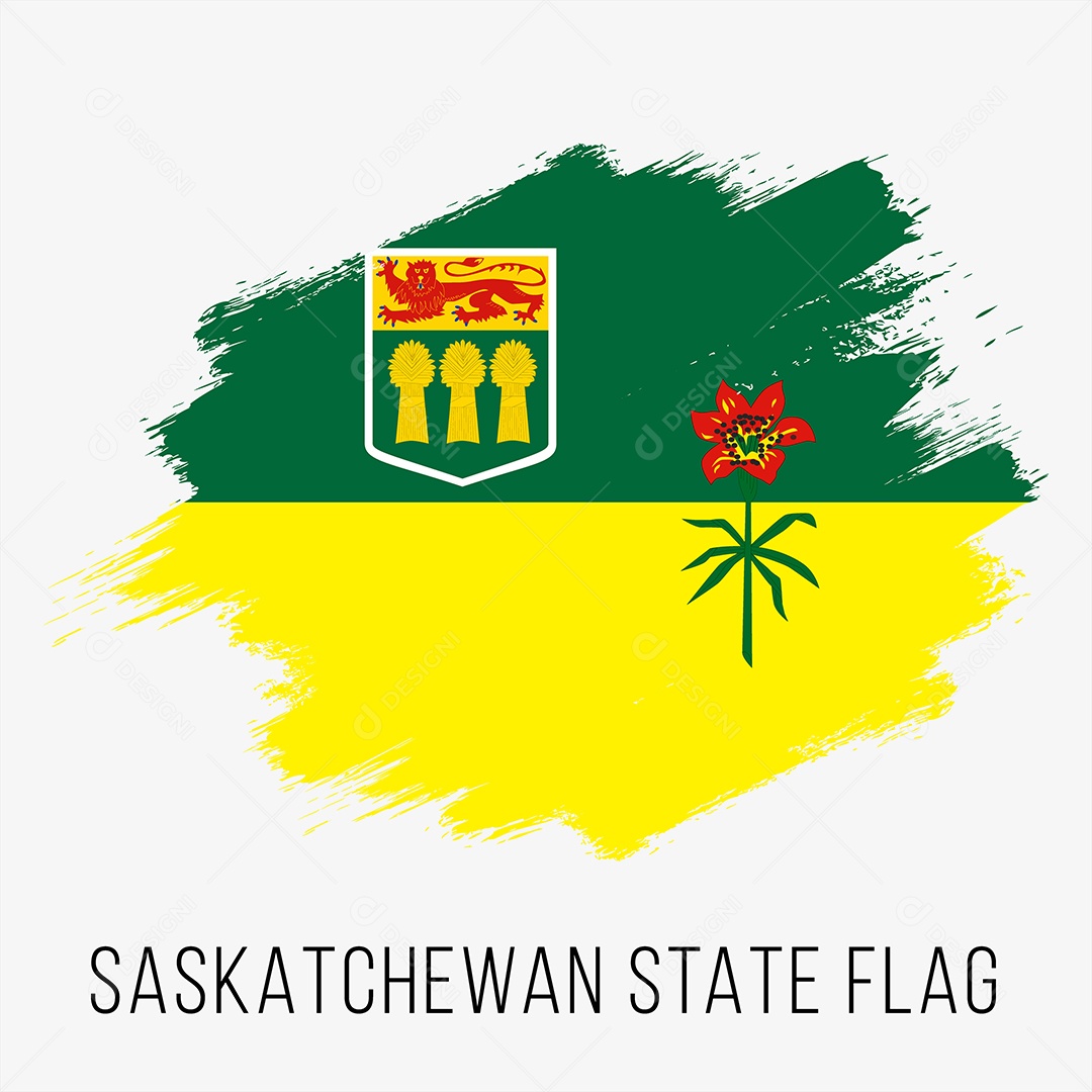 Bandeira do Estado de Saskatchewan no Canada Vetor EPS