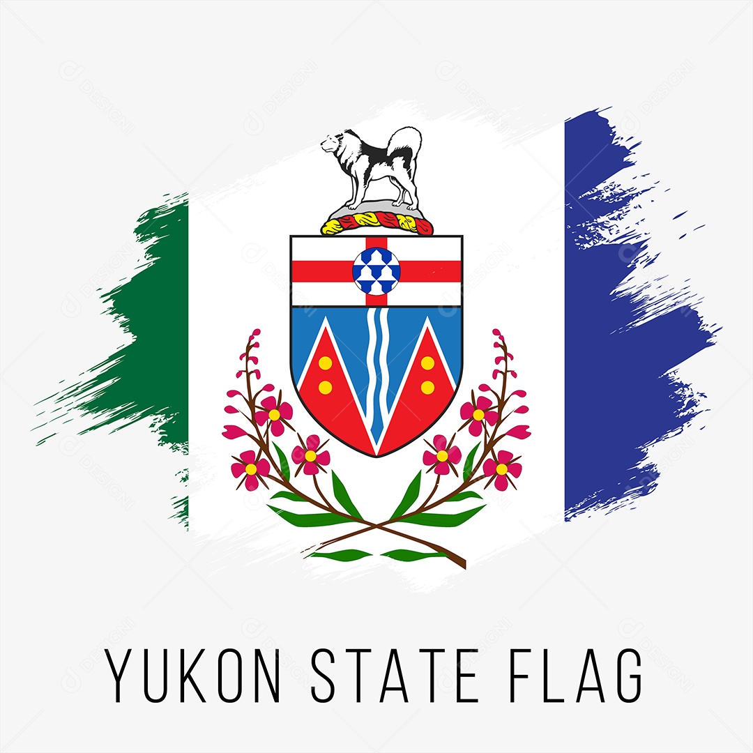 Bandeira do Estado de Yukon no Canada Vetor EPS
