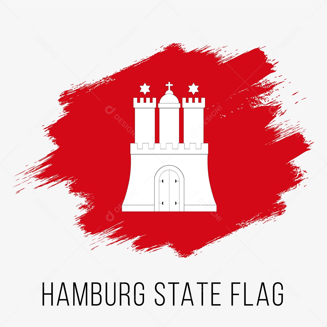 Bandeira do Estado de Hamburgo da Alemanha Vetor EPS