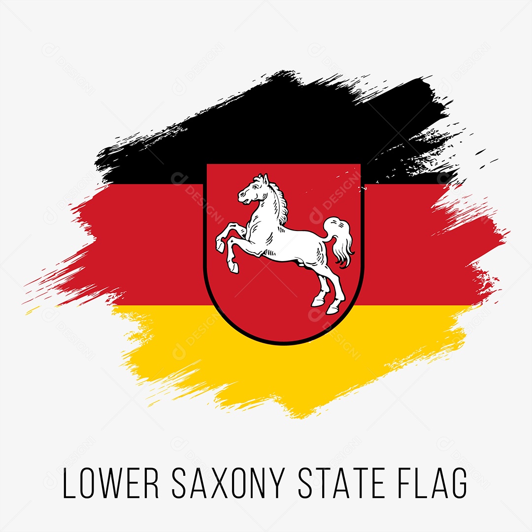 Bandeira Estado da Baixa Saxônia da Alemanha Vetor EPS