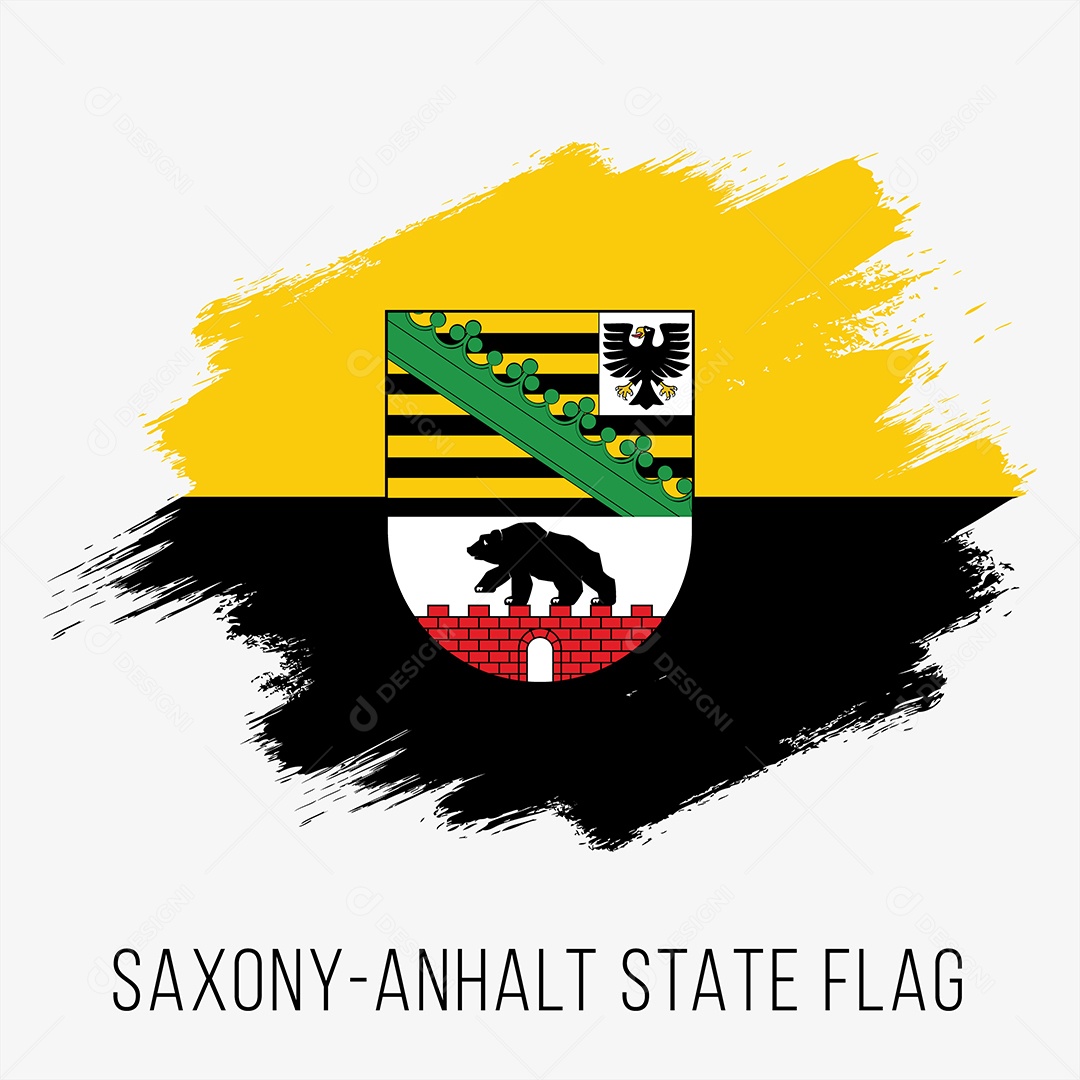 Bandeira do Estado da Saxônia Anhalt da Alemanha Vetor EPS