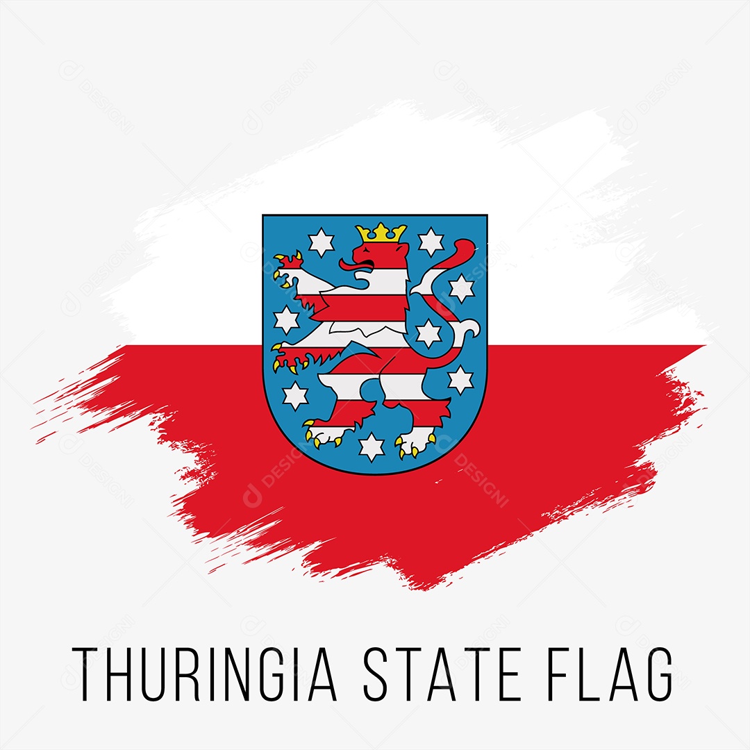 Bandeira do Estado da Turíngia Na Alemanha Vetor EPS