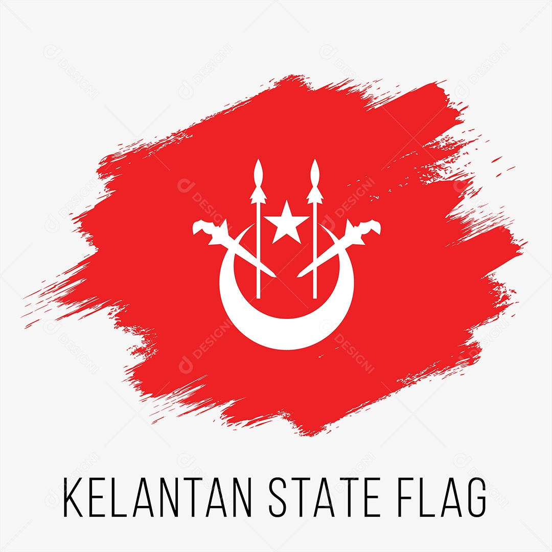 Bandeira do Estado de Kelantan Ilustração Vetor EPS