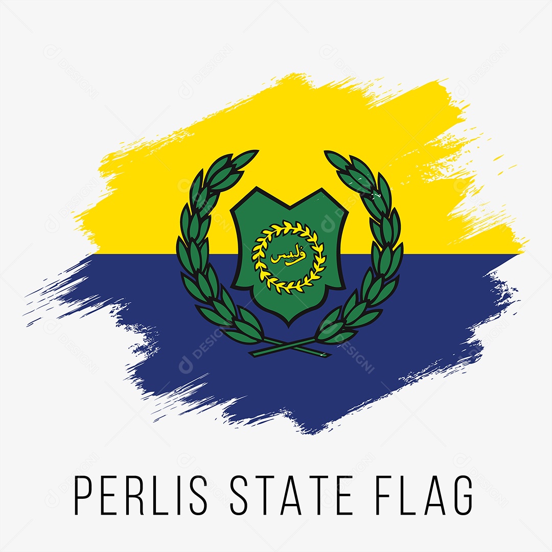 Bandeira do Estado de Perlis Ilustração Vetor EPS