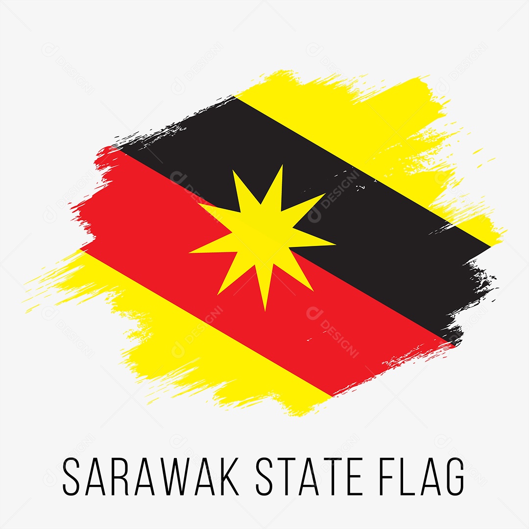 Bandeira do Estado de Sarawak Ilustração Vetor EPS
