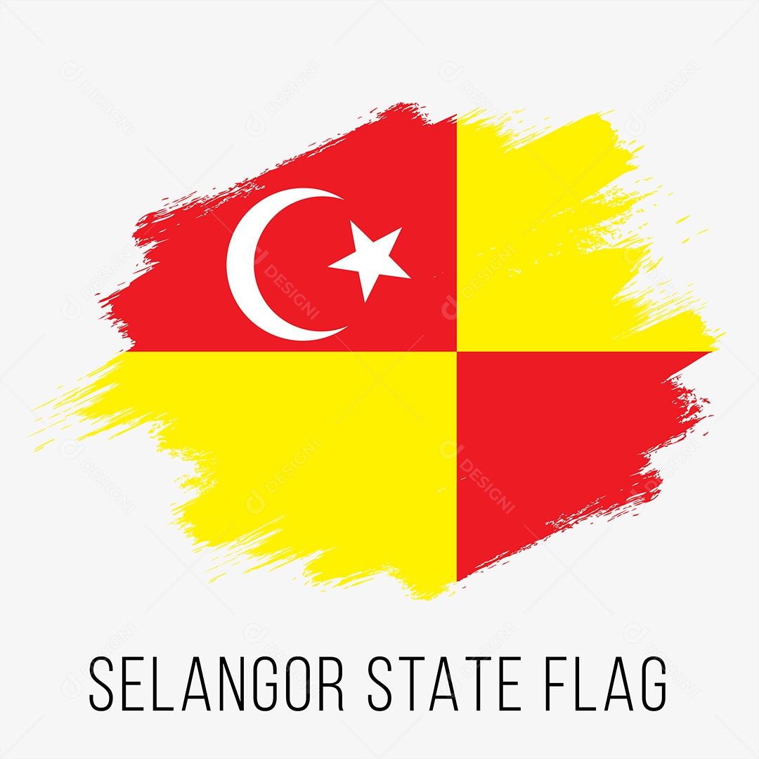 Bandeira do Estado de Selangor Ilustração Vetor EPS