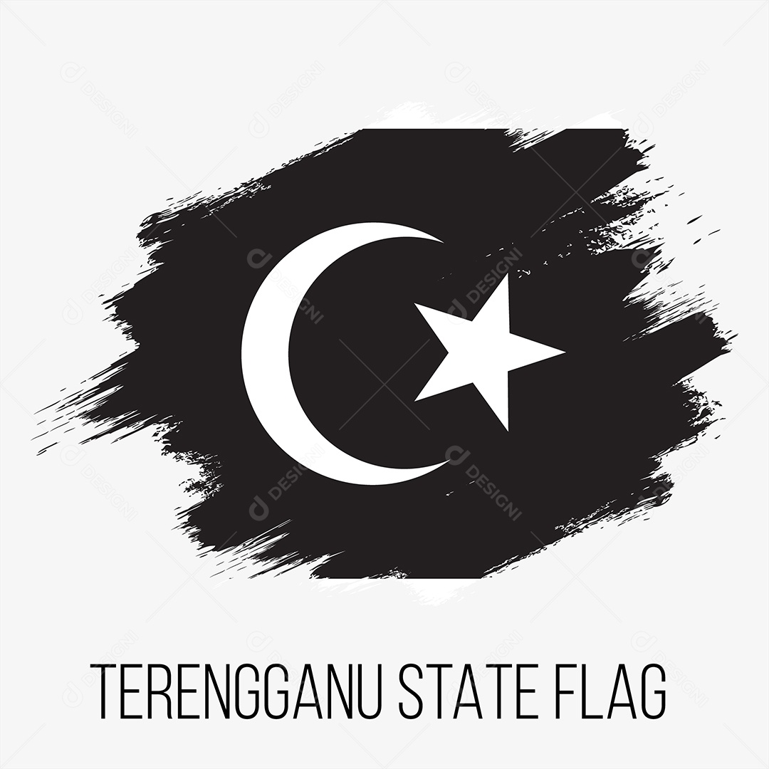 Bandeira do Estado de Terengganu Ilustração Vetor EPS